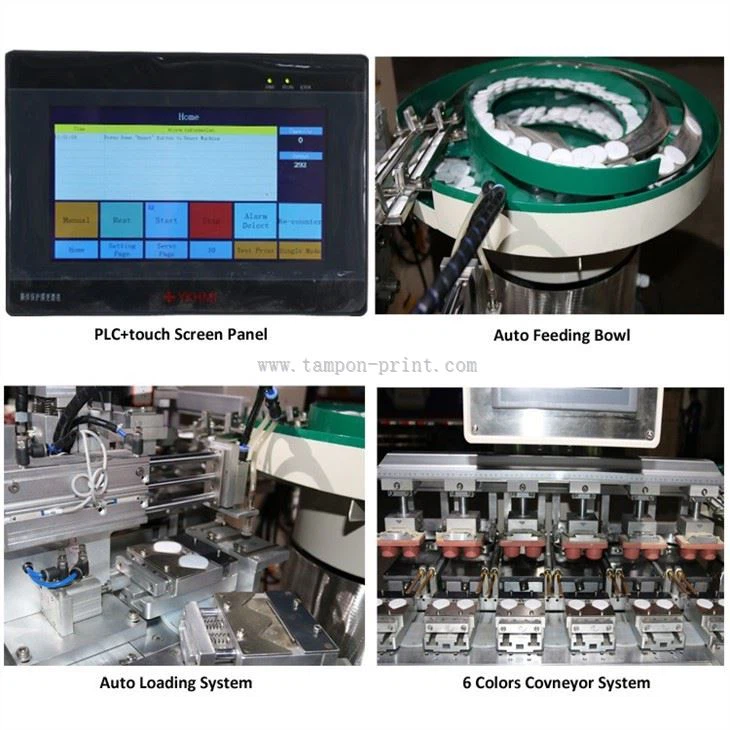 Automatic Buttons Ink Cups Pad Printing Machine